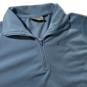Mountain Warehouse Fleece Blue Quarter Zip Chest Logo Long Sleeve Womens Sixteen